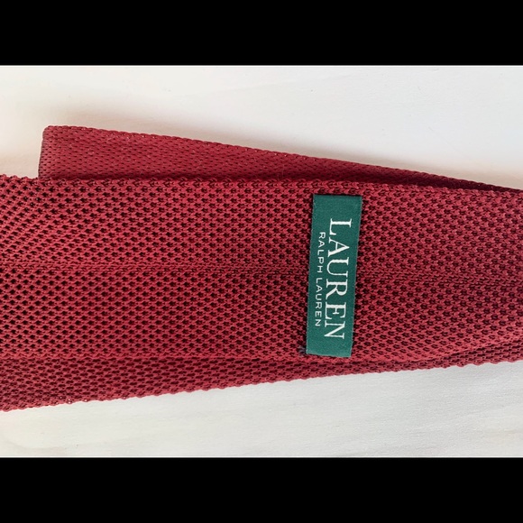Men’s Ralph Lauren Knit Tie (Cranberry Colour) - Picture 2 of 3